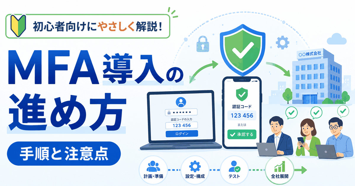 MFA導入プロジェクトを棚卸しから段階展開まで進めるイメージ